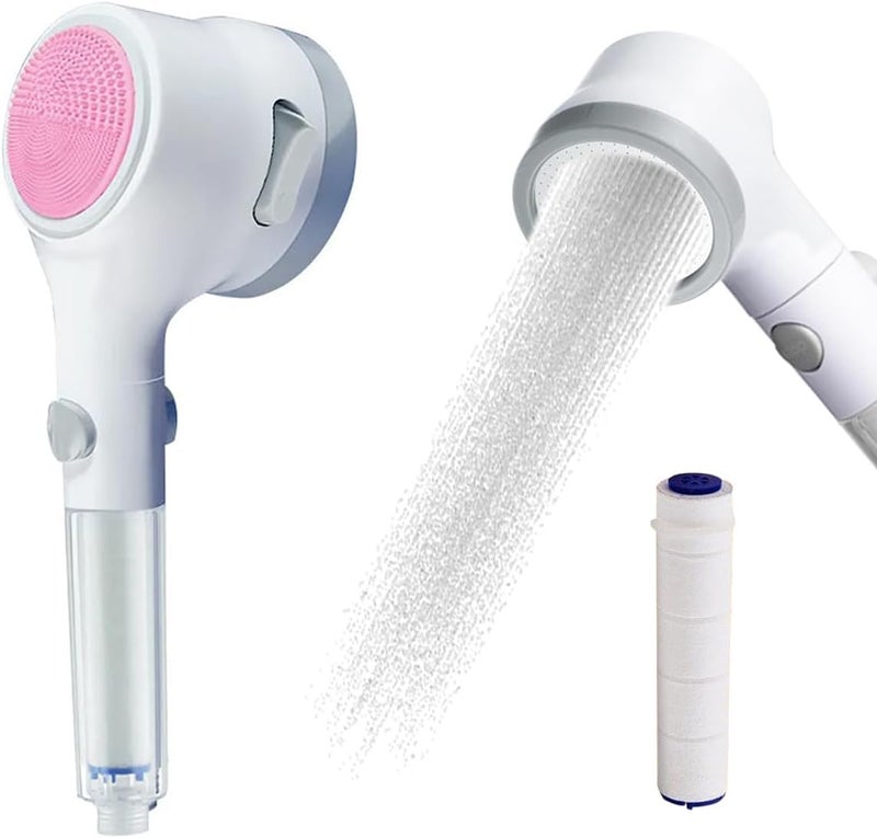 Handheld Shower Head Set with Filter and Pause Switch Removable Luxury Spa Showerhead Soft, Filtering Showerhead for Sensitive Skin (White). - Image 1