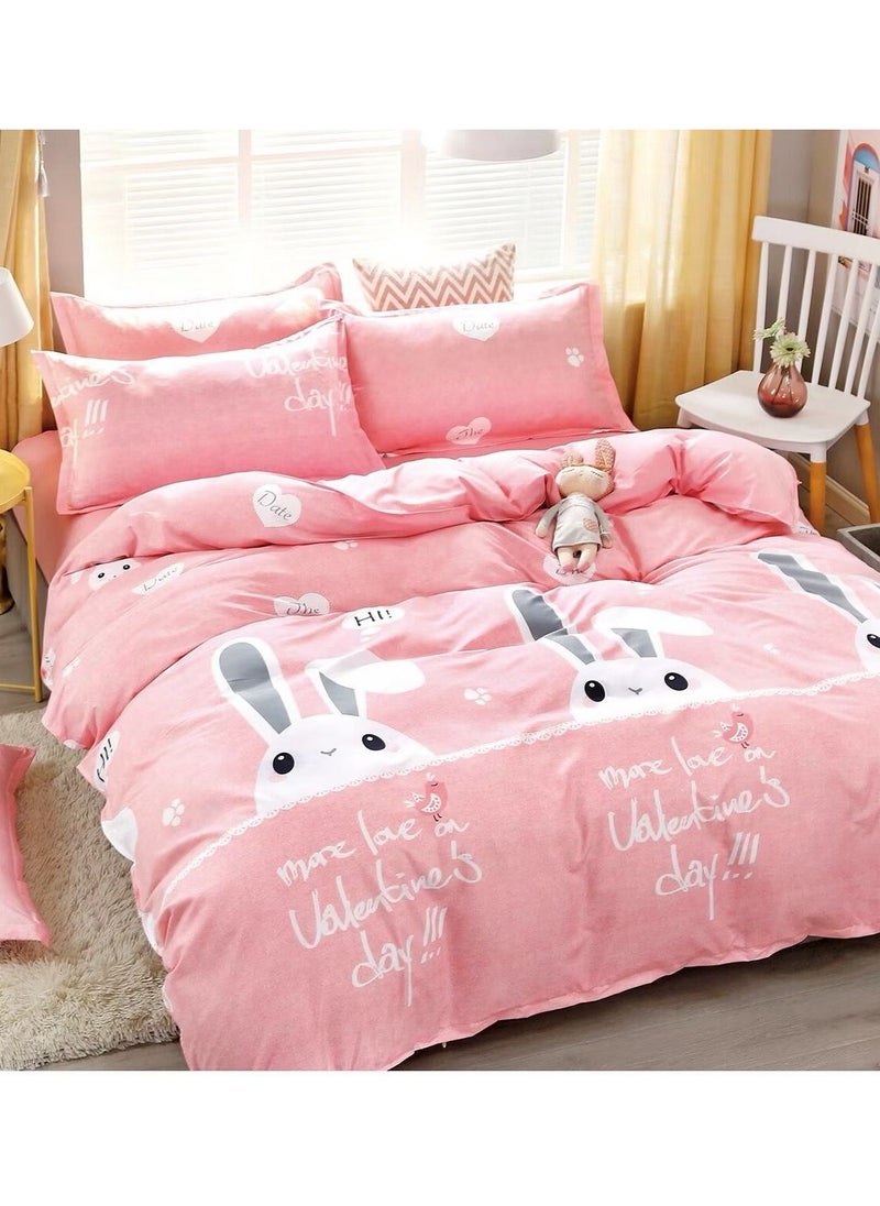 Generic - DUOMA single size160*210cm duvet cover set ,4pcs set with fit sheet and 2 pcs pillow cases,girl - Image 1