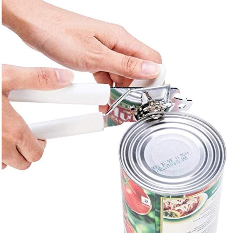 Rasikvar Universal Stainless Steel Can Opener, Tin Cutter, Bottle Opener, 3-in-1 with Lids Off Jar Cap Opener with Non Slip Handle & Smooth Edge Cutting Blade for Multipurpose Use (Can Opener) - Image 1