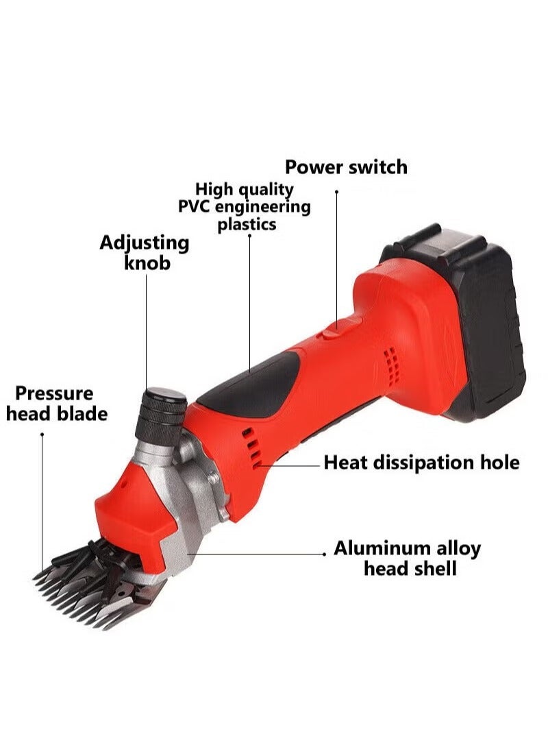Sheep Shears Cordless 2800r/min Professional Rechargeable Shearing Clipper 24V , for Shaving Fur Wool in Sheep, Goat, Cattle, and Other Farm Livestock, with 1 Lithium Batteries