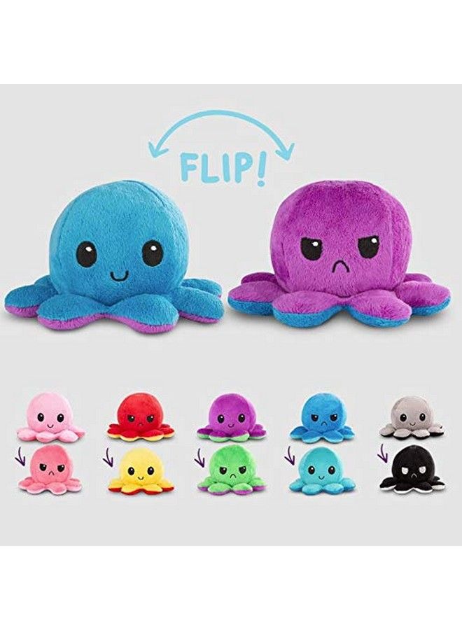 TeeTurtle دميه الأخطبوط القابلة للعكس الأصلية ; تصميم مسجل ببراءة ; بنفسجي وأزرق ; أظهر مزاجك دون الحاجة لقول كلمة! - Image 4