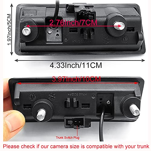 GreenYi Vehicle Backup Camera with Dynamic Intelligent Trajectory Moving Guide Line for Audi A4L A5 A3 Q3 Q5 RS6 for VW Passat Tiguan Jetta Sharan Touareg Lavida Skoda, Car Rear View Trunk Handle Camera - Image 2