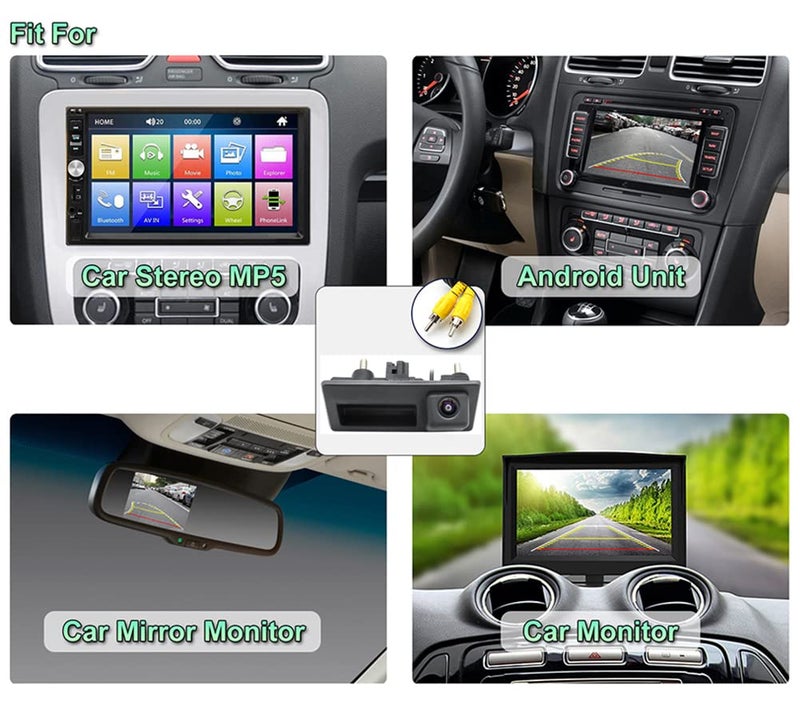 GreenYi Vehicle Backup Camera with Dynamic Intelligent Trajectory Moving Guide Line for Audi A4L A5 A3 Q3 Q5 RS6 for VW Passat Tiguan Jetta Sharan Touareg Lavida Skoda, Car Rear View Trunk Handle Camera - Image 4