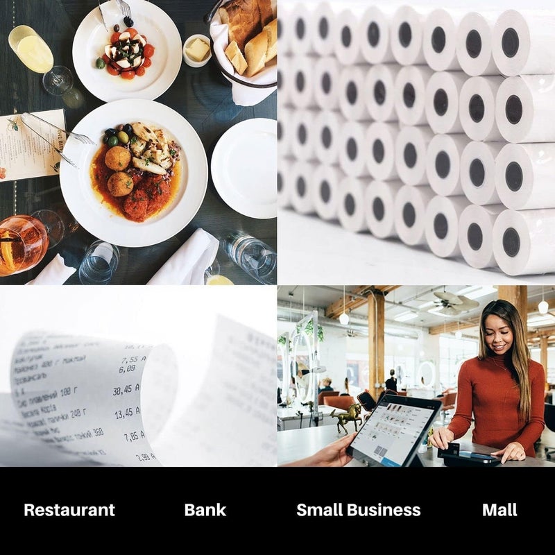 مارك لفات إيصالات ورقية حرارية، طباعة فواتير 80 × 80 مم لإيصالات نقاط البيع/ماكينة تسجيل المدفوعات النقدية، وماكينات بطاقات الائتمان، وأجهزة نقاط البيع الإلكترونية [لفافتان] - Image 3
