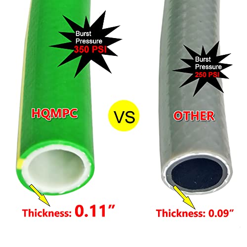 HQMPC Garden Hose Garden Water Hose 50 ft Non Kinking Heavy Water Hose with Brass Hose Fittings (5/8"IDx50'(50 FEET) With 1 Pcs 10 Patterns Hose Nozzle Spray Nozzle - Image 4