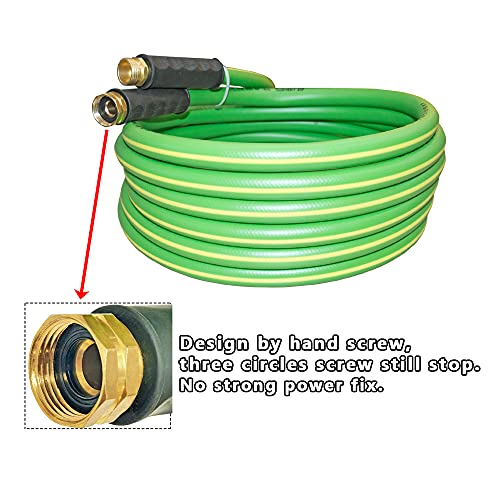 HQMPC Garden Hose Garden Water Hose 50 ft Non Kinking Heavy Water Hose with Brass Hose Fittings (5/8"IDx50'(50 FEET) With 1 Pcs 10 Patterns Hose Nozzle Spray Nozzle - Image 3