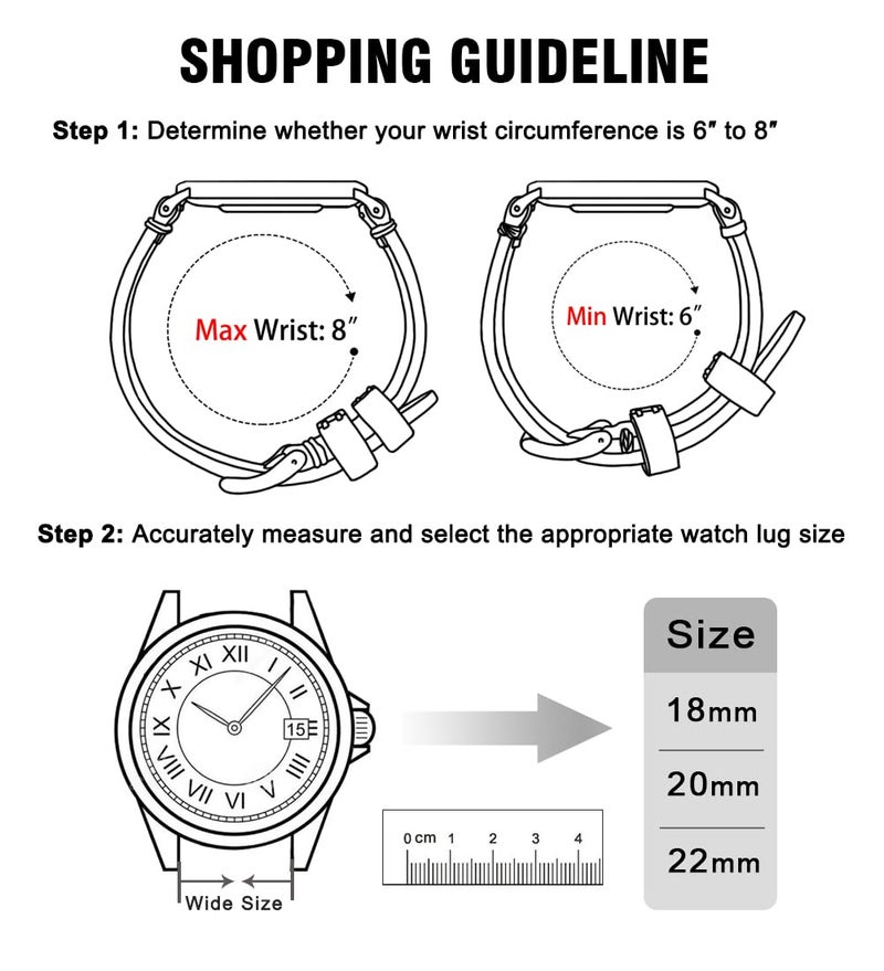 Ritche أحزمة ساعة جلدية أصلية كلاسيكية 22 مم مع إطلاق سريع، أحزمة جلدية عتيقة متوافقة مع ساعة فوسيل للرجال، هدايا الفيل الأبيض، هدايا صغيرة للرجال - Image 4
