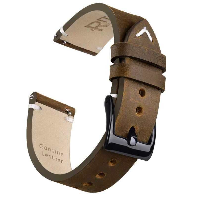 Ritche أحزمة ساعة جلدية أصلية كلاسيكية 22 مم مع إطلاق سريع، أحزمة جلدية عتيقة متوافقة مع ساعة فوسيل للرجال، هدايا الفيل الأبيض، هدايا صغيرة للرجال - Image 1