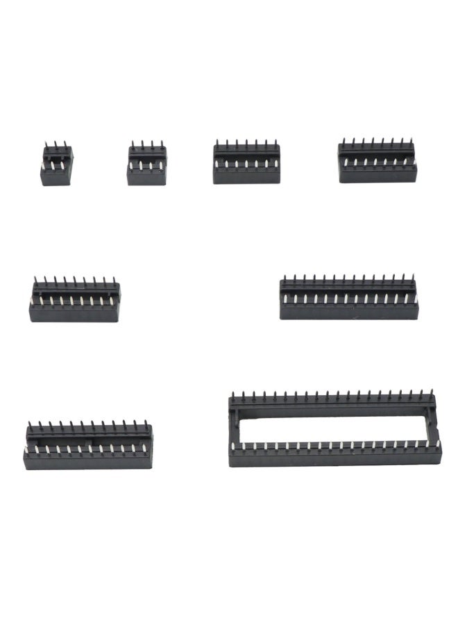 Zovfam  120Pcs 2.54mm Pitch Dual Row DIP IC Sockets Solder Type Adaptor Assortment Kit -6 8 14 16 18 24 28 40 Pin IC Socket  - Image 2
