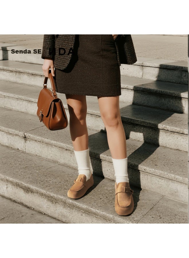 Senda a Women's Birkenstock Style Spring Autumn Comfortable Slip-on Flat Casual Shoes Zth78ca5 Brown Size 38 - Image 1
