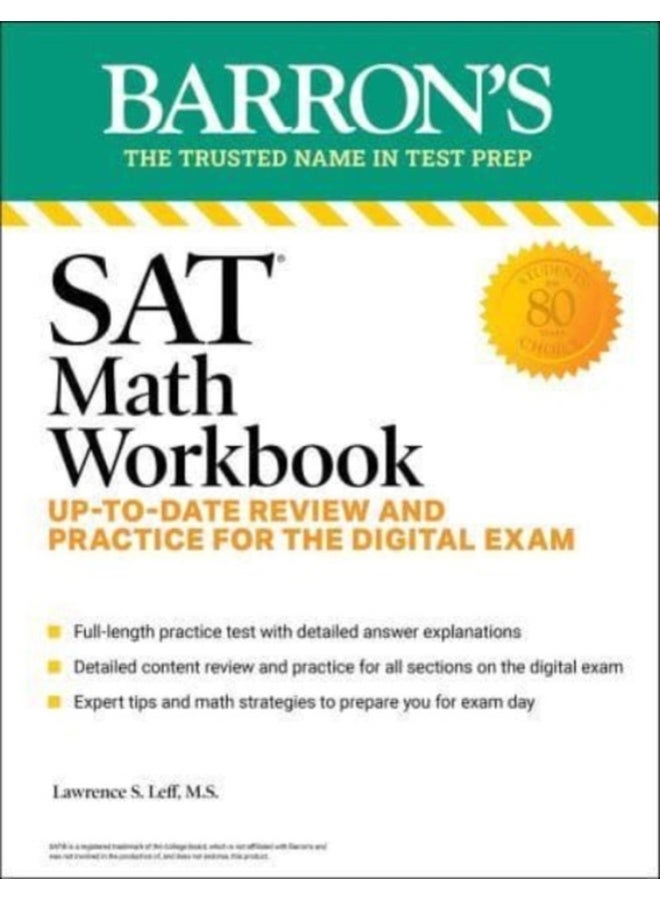 SAT Math Workbook: Up-to-Date Practice for the Digital Exam (Barron's SAT Prep) 