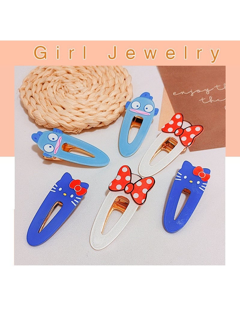 Generic South Korea Ins Sweet Texted Acetic Acid Clouds One-character Clip Wave Edge Duckbill Clip Cute Girl Edge Clip Hairpin 9-25 Kantong color duck clip style mixed hair 