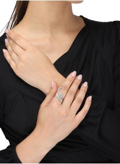 SYNSYB Elegant Crystal Studded Ring - Timeless Sparkle for Women and Girls  - Image 4