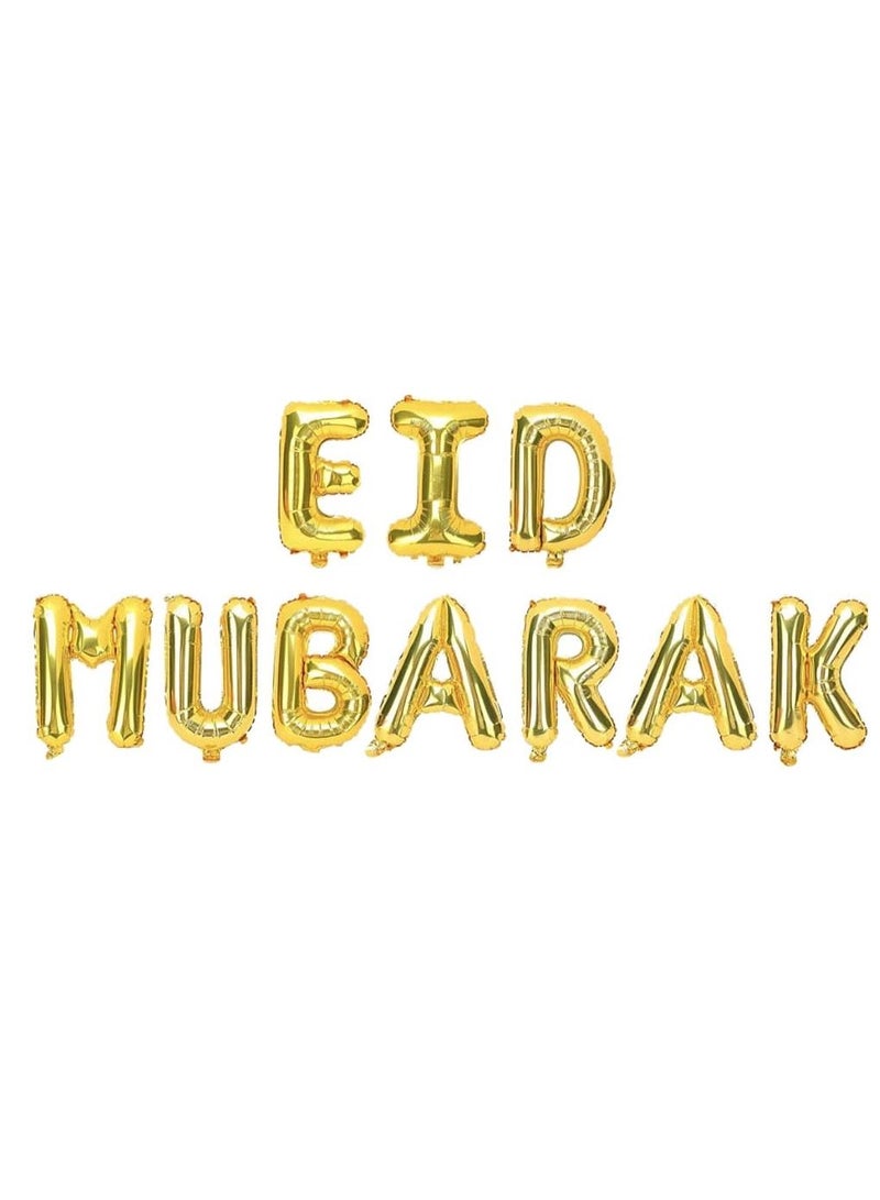 Peacock Supplies Peacock Supplies Gold Eid Mubarak Foil Balloons - Festive Celebration Decor 