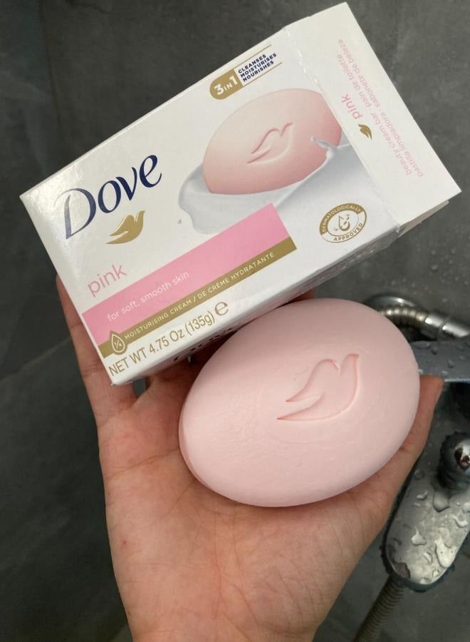 Dove Classic Pink Moisturizing Beauty Bar Soap Mild Skin Cleanser 2 Pcs 2*135 g - Image 2