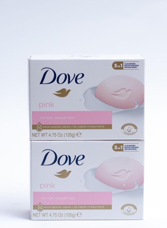 Dove Classic Pink Moisturizing Beauty Bar Soap Mild Skin Cleanser 2 Pcs 2*135 g - Image 3