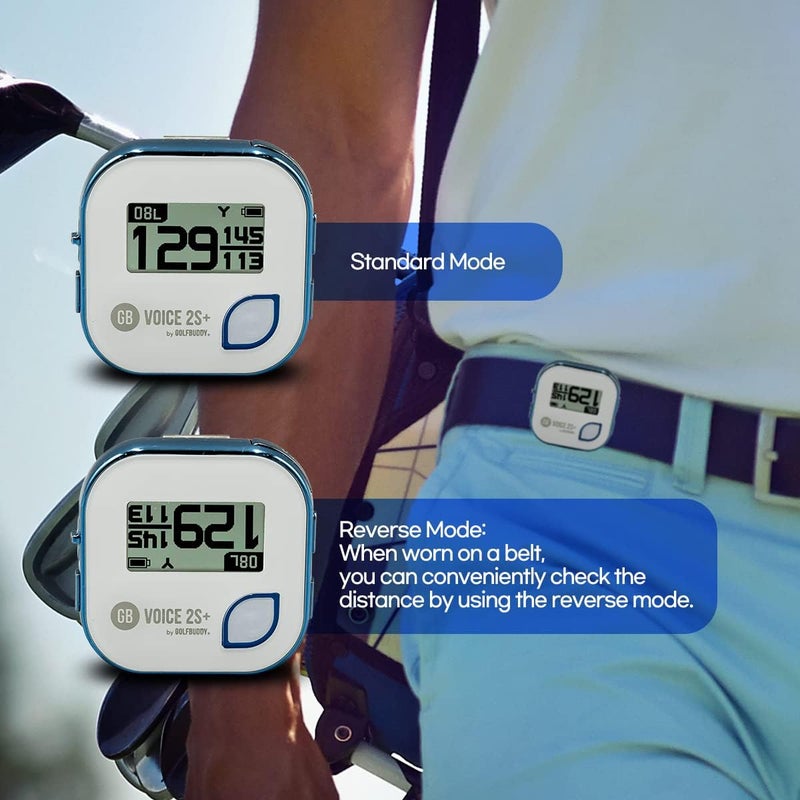 Golf Buddy جهاز قياس المسافة جي بي إس GOLFBUDDY Voice 2S+ المتحدث، للتعليق على قبعة، نظام ملاحة جولف، وضع الميل تشغيل/إيقاف، عمر بطارية 18 ساعة، قياس مسافة الضربة، محمل مسبقًا بـ 40,000 دورة حول العالم (أزرق) - Image 5