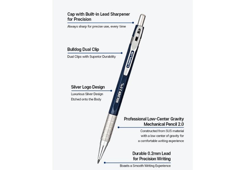 lineplus Lineplus Mechanical Pencils 2mm Lead Holder 2mm - Image 2