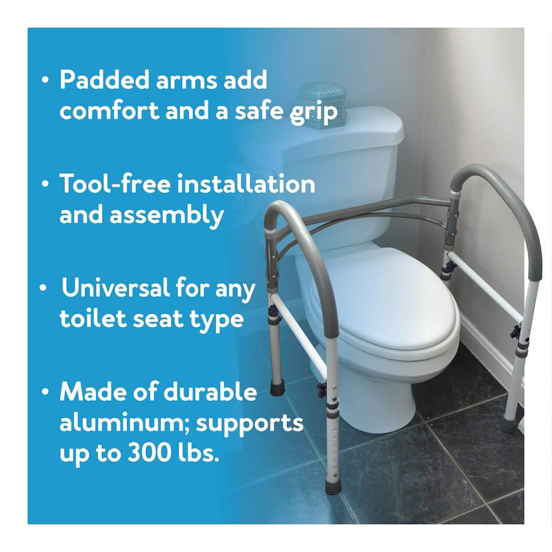 Carex Toilet Safety Rails - Toilet Handles for Elderly and Handicap Toilet Safety Rails, Toilet Safety Frame, Toilet Rails for Elderly and Toilet Bars for Elderly and Disabled - Image 4