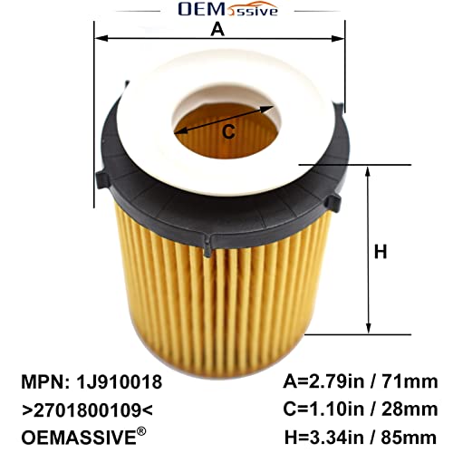 OEMASSIVE 3X Oil Filter For Mercedes-Benz A220 C300 C350e CLA250 E300 E350 GLA250 GLC300 GLC350e,for Metris SLC300 SLK300 2.0L 1991CC Engine - Image 3