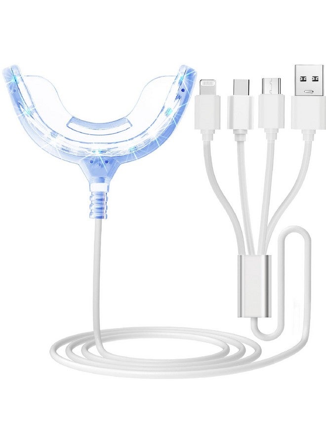 فيبي ضوء تسريع تبييض الأسنان، ضوء LED أزرق أقوى 16 مرة، صينية فم، صواني ضوء معزز لتبييض الأسنان متصلة بجهاز iPhone/Micro-USB Android/USB للاستخدام المنزلي - Image 1