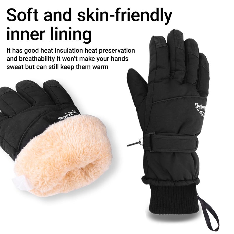 XuoAz Men's Winter Ski Gloves - Waterproof Anti-Slip with Fleece Lined Snowboard Gloves Mittens for Skiing Driving Cycling - Image 2