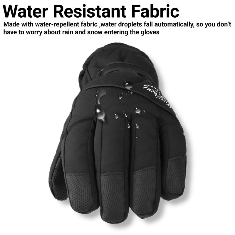 XuoAz Men's Winter Ski Gloves - Waterproof Anti-Slip with Fleece Lined Snowboard Gloves Mittens for Skiing Driving Cycling - Image 4