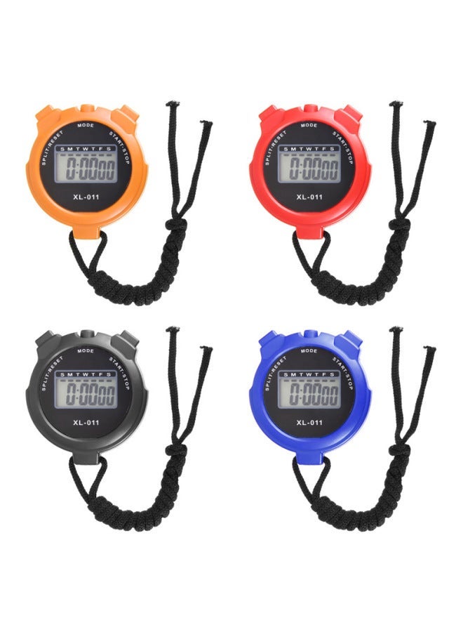 Generic Stopwatch Timer Electronic Stop Watch Two Track Referee Training Fitness Equipment Waterproof XLJ011-Display Accuracy:Black  - Image 4