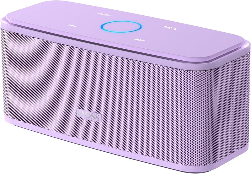Doss SoundBox Touch Wireless Bluetooth Speaker with 12W HD Sound and Bass, IPX5 Waterproof, 20H Playtime, Touch Control, Bluetooth 5.0, Handsfree, for Office, Home, Outdoor, Travel-Purple - Image 1