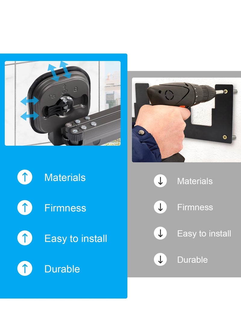 XiuWoo No Driling Clothes Drying Rack Wall Mounted,Laundry Drying Rack Collapsible,360° Space Saving Laundry Hanger Dryer Rack with a Suction Cup,for Outdoor Indoor,Balcony,Bathroom - Image 2