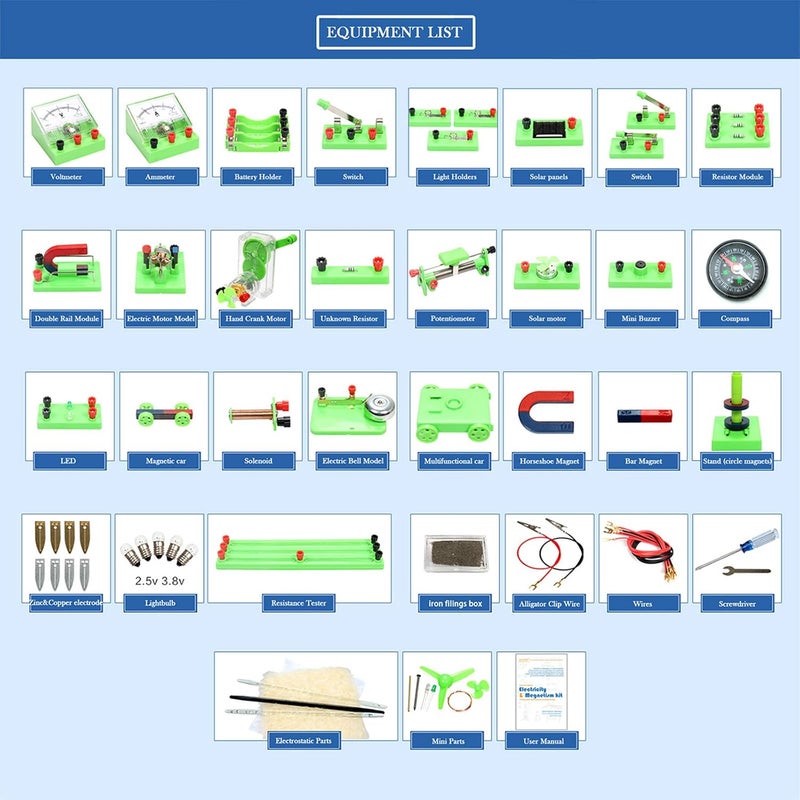 EUDAX School Physics Labs Basic Electricity and Magnetism Experiment Kit for Kids - Image 4