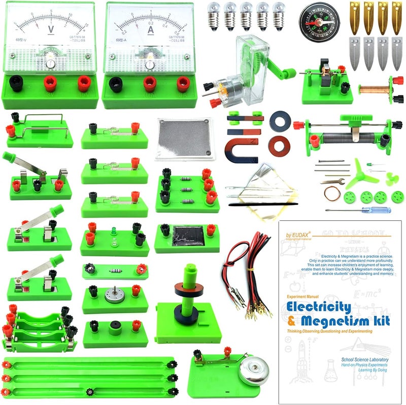 EUDAX School Physics Labs Basic Electricity and Magnetism Experiment Kit for Kids - Image 1