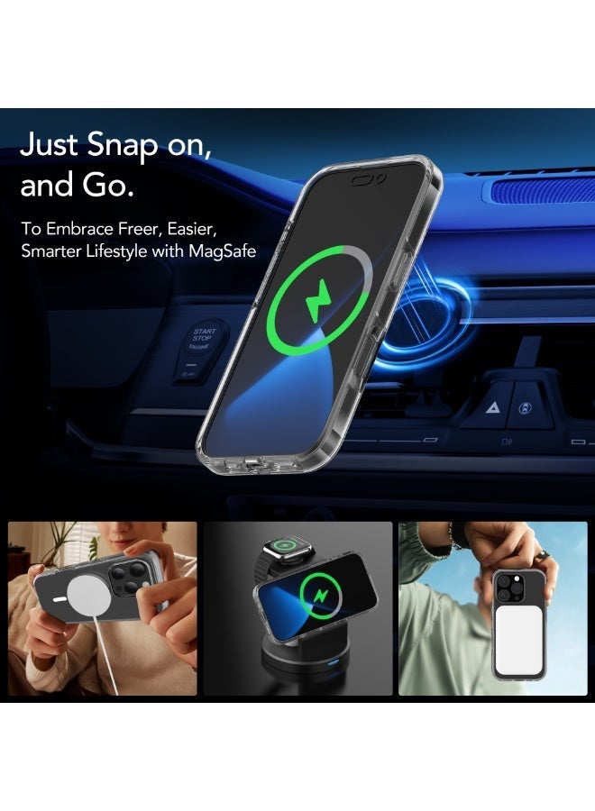 اى او سويت حزمة حماية iOsuite 3 في 1 لهاتف iPhone 16 Pro – كفر شفاف يدعم MagSafe مع واقي شاشة HD وواقي عدسة الكاميرا، حماية عسكرية من السقوط 8 قدم، مضاد للاصفرار - Image 5