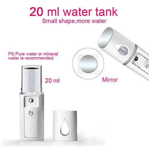 ZOMFOM Nano Facial Steamer Mist Spray Eyelash Extensions Cleaning Pores Water SPA Moisturizing Hydrating Face Sprayer USB Rechargeable Mini Beauty Device (Pink) - Image 4