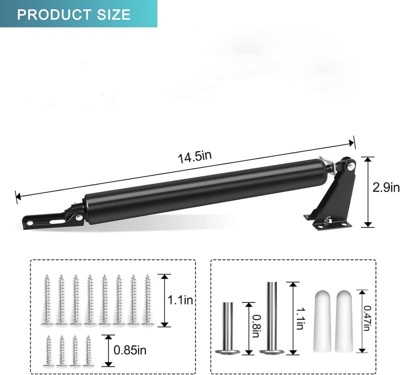 Dluno Screen Door Closer Kit - Pneumatic Closer Bracket, Adjustable Speed, Stable System, Opener and Closer 1Pack (Black) - Image 4
