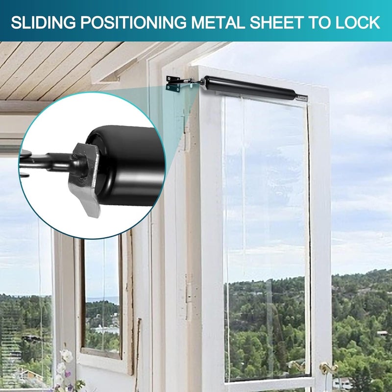 Dluno Screen Door Closer Kit - Pneumatic Closer Bracket, Adjustable Speed, Stable System, Opener and Closer 1Pack (Black) - Image 5