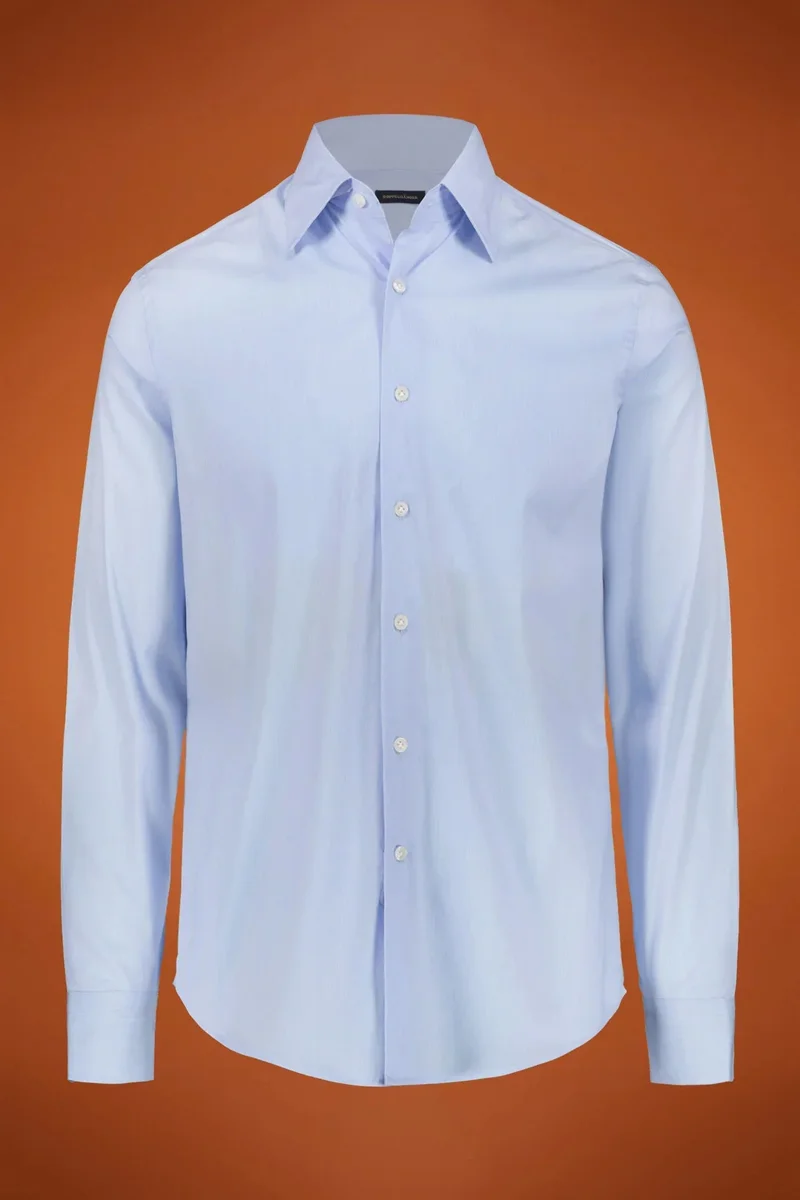 Men's tech shirt classic collar nylon fabric regular fit - White/Sky