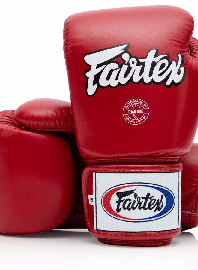 FAIRTEX BGV1BR Muay Thai Boxing Breathable Gloves for Men, Women, Kids | MMA Gloves, Kickboxing, Gym, Workout | Premium Quality, Light Weight & Shock Absorbent 16 oz Boxing Gloves-Red - Image 1
