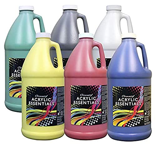 Chroma Acrylic Essential Set, 1/2 Gallon Jugs, Assorted Primary Colors, Set of 6 - 59001 - Image 1