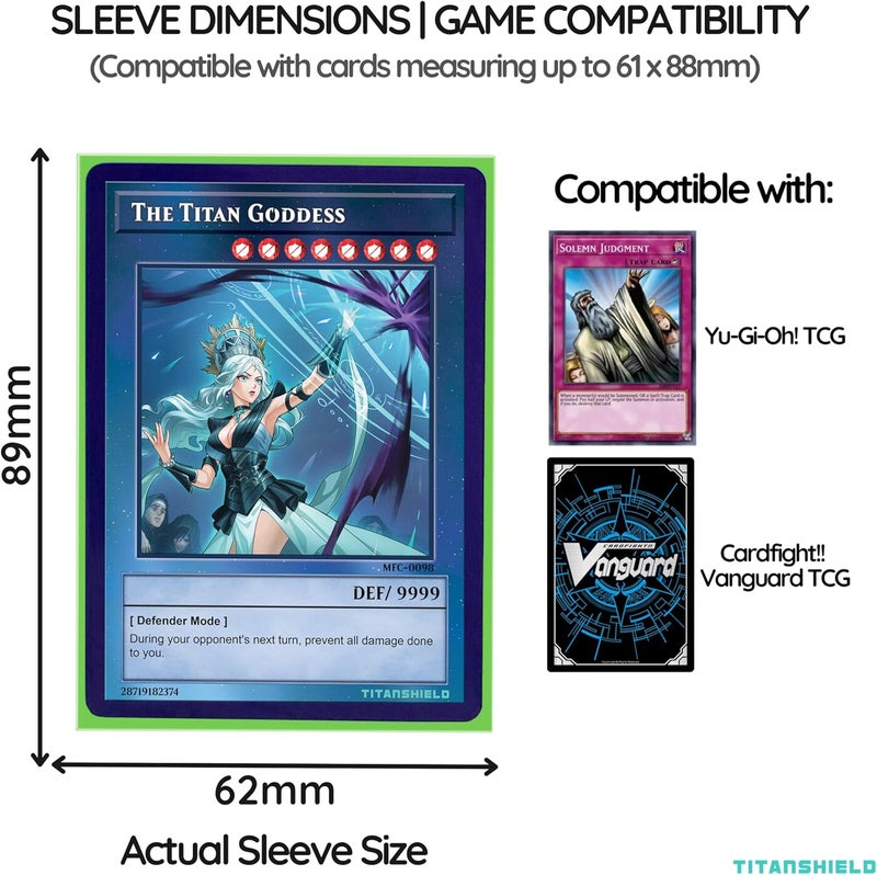 TitanShield (150 Sleeve/Slime Green Small Japanese Sized Trading Card Sleeves Deck Protector for Yu-Gi-Oh, Cardfight!! Vanguard & More - Image 4