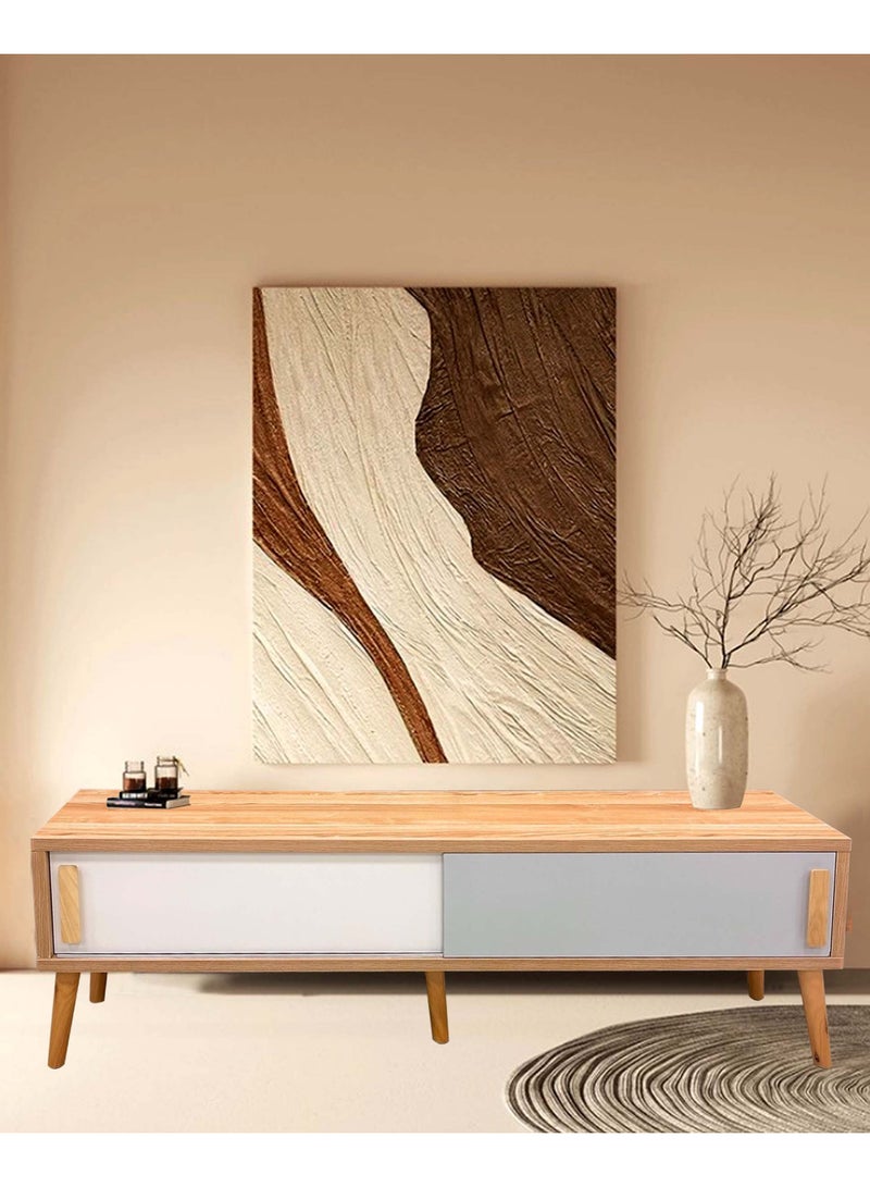 طاولة تلفاز مع رف، طلاء أكريليك 140*30*45 سم - Image 2