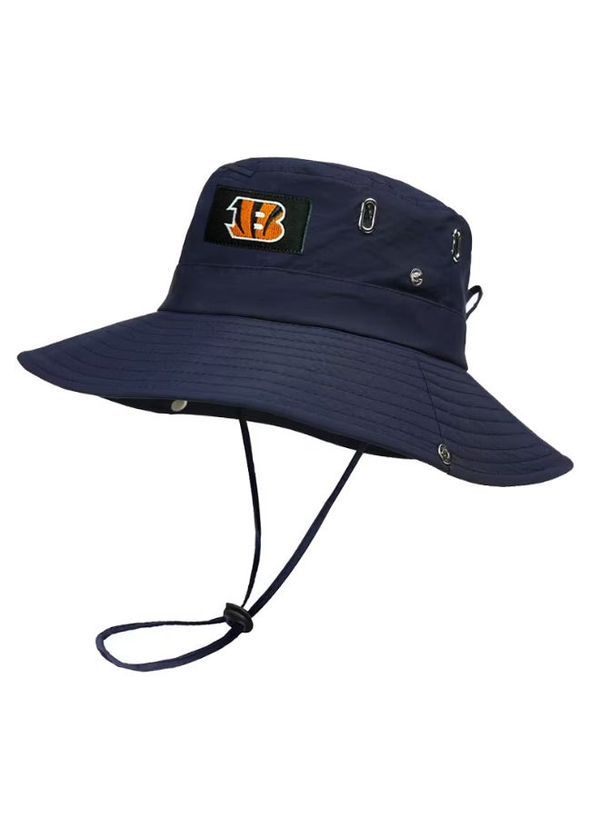 NFL Cincinnati Bengals Navy Boonie Bucket Hat - Official Team Logo Outdoor Sun Hat with Secure Fit for Fans