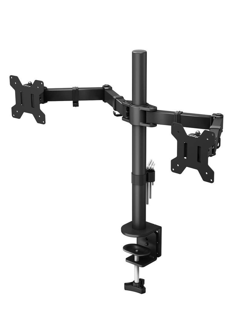 Dual Monitor Stand, Desk Mount, Monitor Arm for 2 LCD LED Monitor Screens up to 27 - Image 1