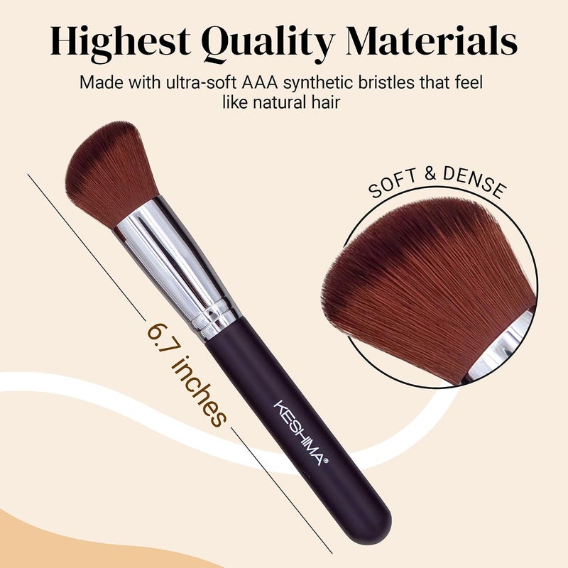 Keshima Liquid Blush Brush by - Dense yet Soft Synthetic Face Makeup Brush for Liquid & Cream Blush, Contour & Bronzer - Blending & Buffing to an Airbrush Finish - Image 1