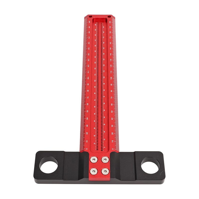 T Square Aluminum Alloy Carpenter Square Ruler, Woodworking T Ruler with Clear Metric Scale, 90 Degree Scriber Tool for DIY Crafting and Precision Marking - Image 2