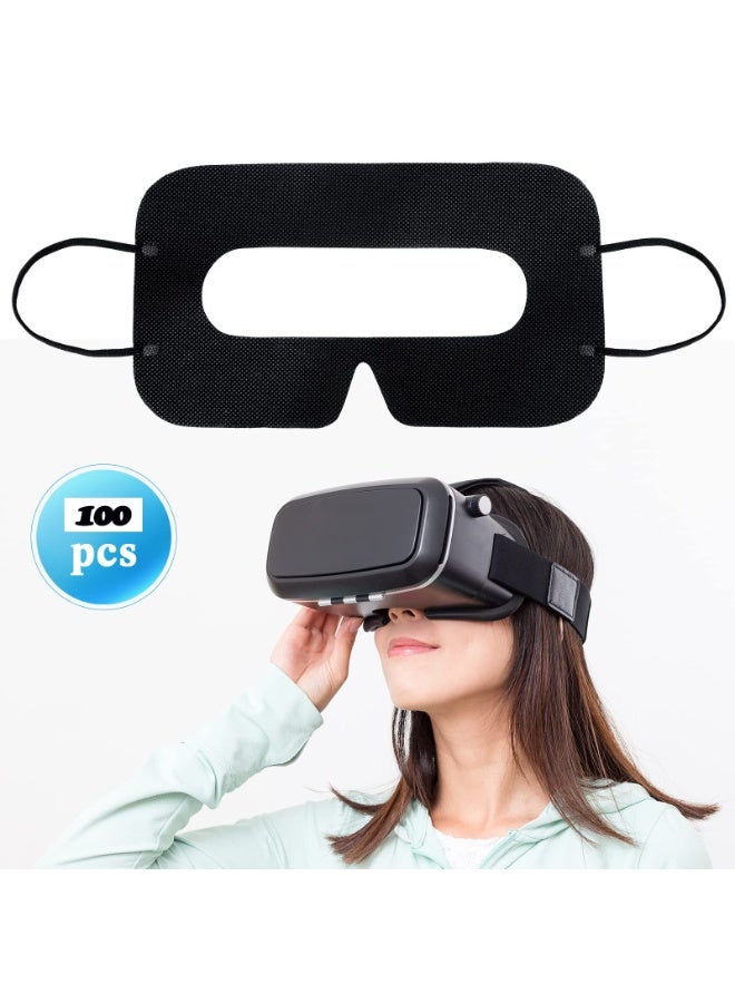 Peachjoy 100pcs Disposable Vr Face Mask Breathable Cover Eye For Nonwoven Fabric Sanitary Black - Image 2