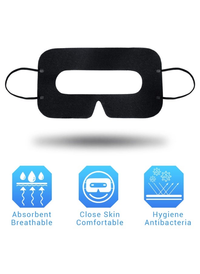 Peachjoy 100pcs Disposable Vr Face Mask Breathable Cover Eye For Nonwoven Fabric Sanitary Black - Image 5