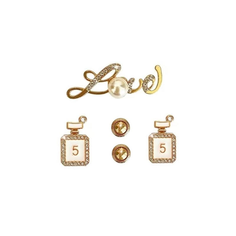 vshougou Golden Bling Butterfly Decoration Charms fits for Clog Sandals,Rhinestones Bling Chain Charms Cute Designer Shoe Decoration Gifts for Girls Women Adults - Image 2