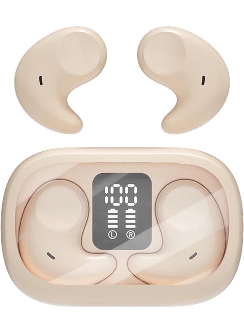 Arabest Sleep Earbuds Bluetooth in Ear Light-Weight Headphones, Mini Invisible Earplugs Small Design for Side Sleepers, 58H Playtime with Charging Case, Clear Calls& Noise Block, Off White - Image 1
