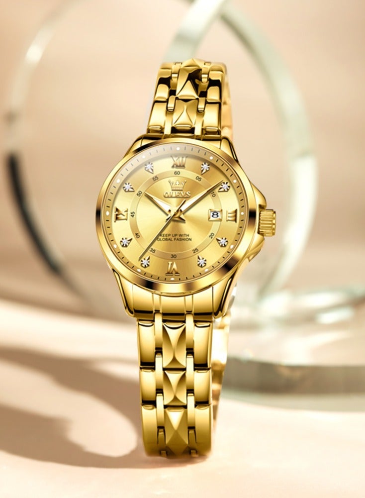 أوليفز ساعة OLEVS 2906 للرجال والنساء من الألماس الروماني الفاخر مع تقويم الأعمال وساعة مقاومة للماء - Image 3